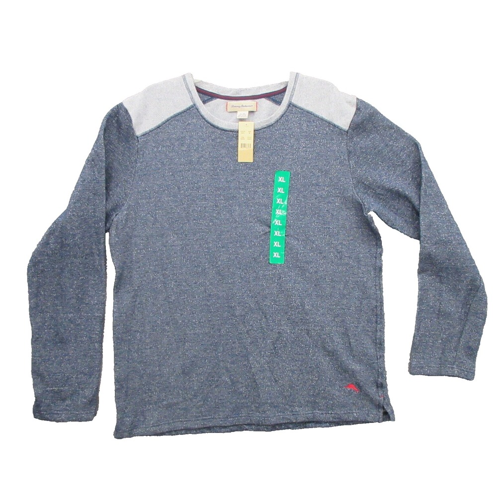Tommy Bahama Men Sweater Extra Large XL Pullover Navy Crew Long Sleeve New